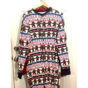 Lazy One XL Buffalo plaid button up Christmas holiday 1 piece butt flap pajamas